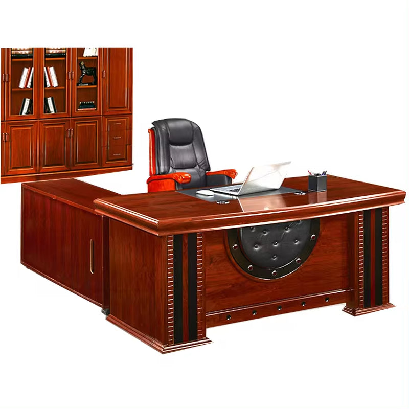 "Modern L-Shaped Office Desk with MDF Paper Finish"