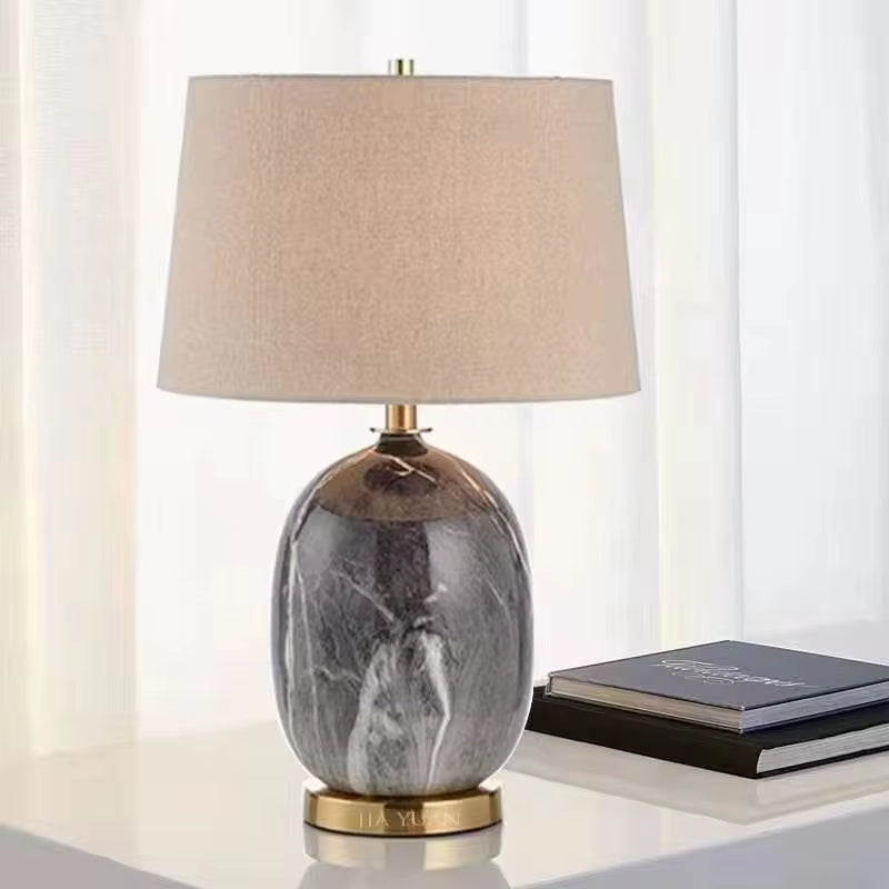 "European Chic White Ceramic Desk Lamp for Home and Hotel Decor"