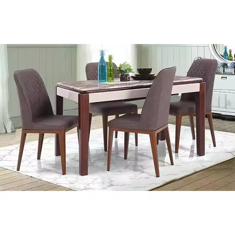 "Royaloak Naples Italian Marble Dining Set for 4"