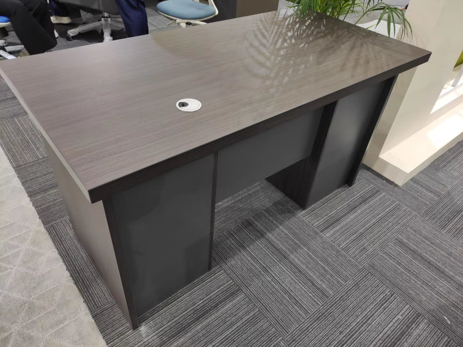 Luxury Series Computer Desk with 3 Drawers - Walnut Grey - Hot Sale!