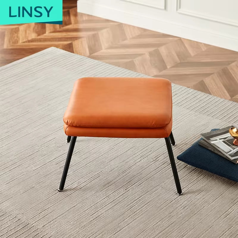 Nordic Luxury Leather Armchair Set with Ottoman