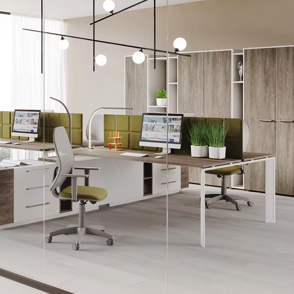 Executive Office Table with Italy Design and Walnut Wood Finish - Seats 6