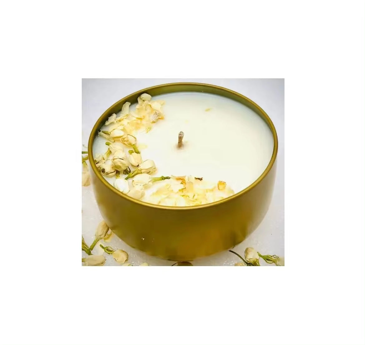 Premium Scented Candle Jar Gold Color with Wax Set of Two Manufacturer Wholesaler Factory Direct Sale