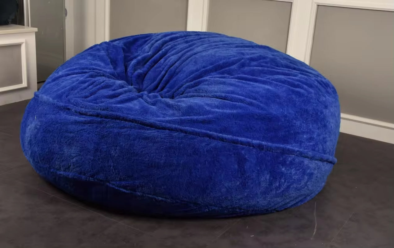 Luxurious 7-Foot Faux Fur Bean Bag Sofa Cover