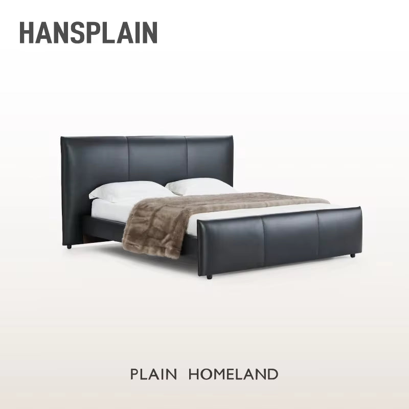 Luxurious King Size Modern Bedroom Set with Leather Bed