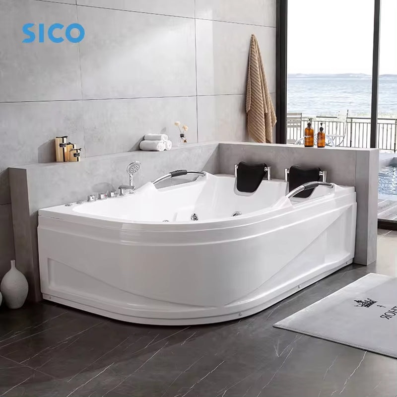 Luxurious European Style Jacuzzi Massage Bathtub with Waterfall and Air Massage - Affordable Acrylic Whirlpool Tub