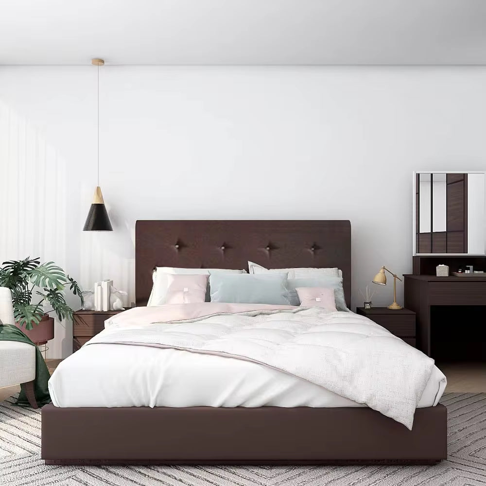 Luxurious Malaysian Beca Bed Frame - Premium Export Quality (King/Queen Size) in Elegant Walnut/White Color
