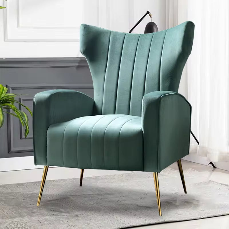 "Gold Velvet Accent Chair - Modern Luxury for Living Room or Dining"
