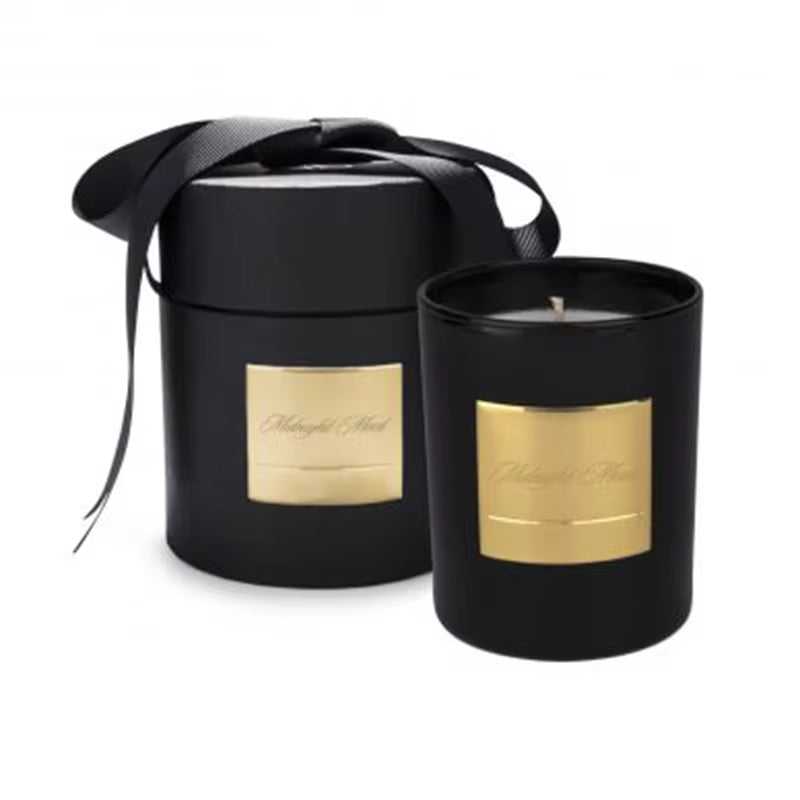 Luxury Christmas Home Fragrance Gift Set: Black Candle Jars & Reed Diffuser