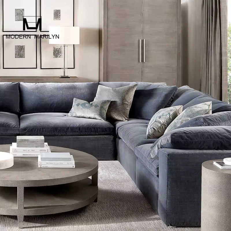 Cream Linen Cloud Modular L-Shaped Sofa: Soft, Durable, Modern Design