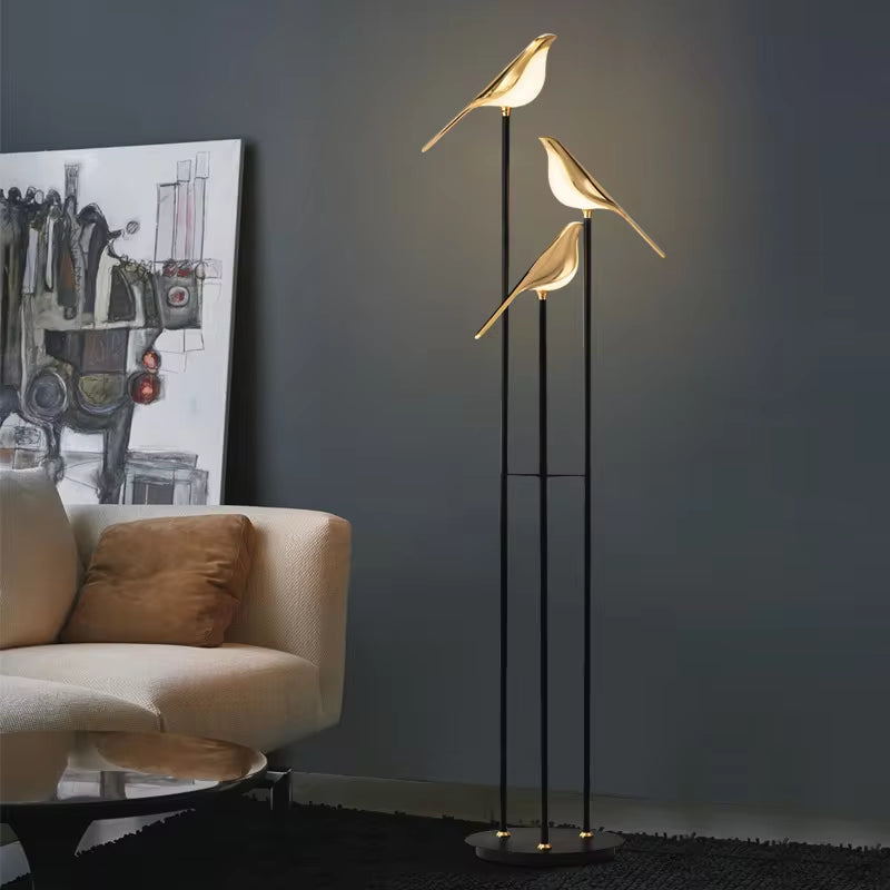 Nordic Ins Style Floor Lamp Bedroom Bedroom Bedside Study Reading Lamp Living Room Eye Protection Led Vertical Stand Table Lamp