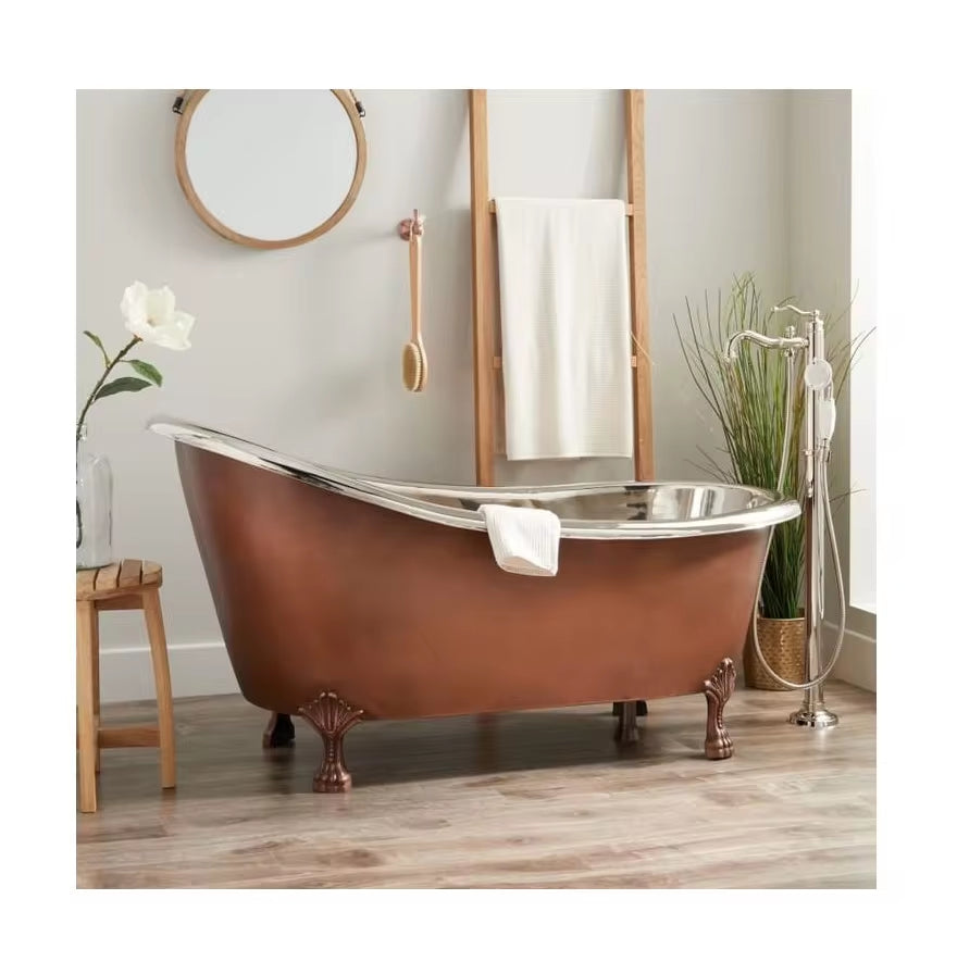 Luxurious Antique Copper Bathtub - Free Standing Soaking Tub