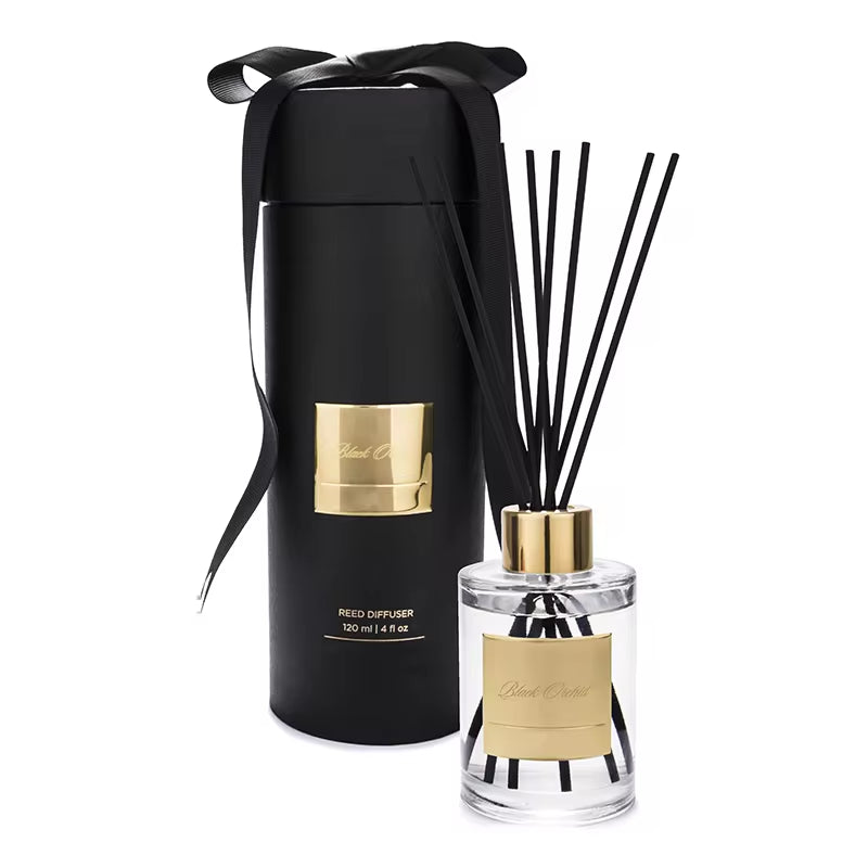 Luxury Christmas Home Fragrance Gift Set: Black Candle Jars & Reed Diffuser