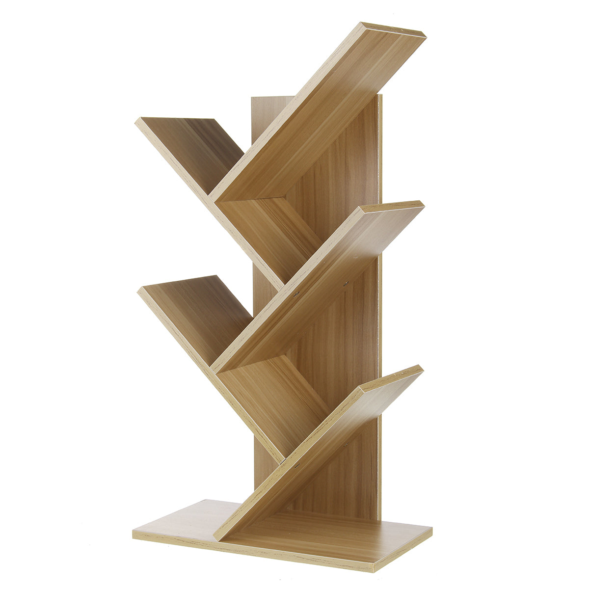 Tree-Shaped Wooden Storage Rack with Multiple Layers for Home and Office