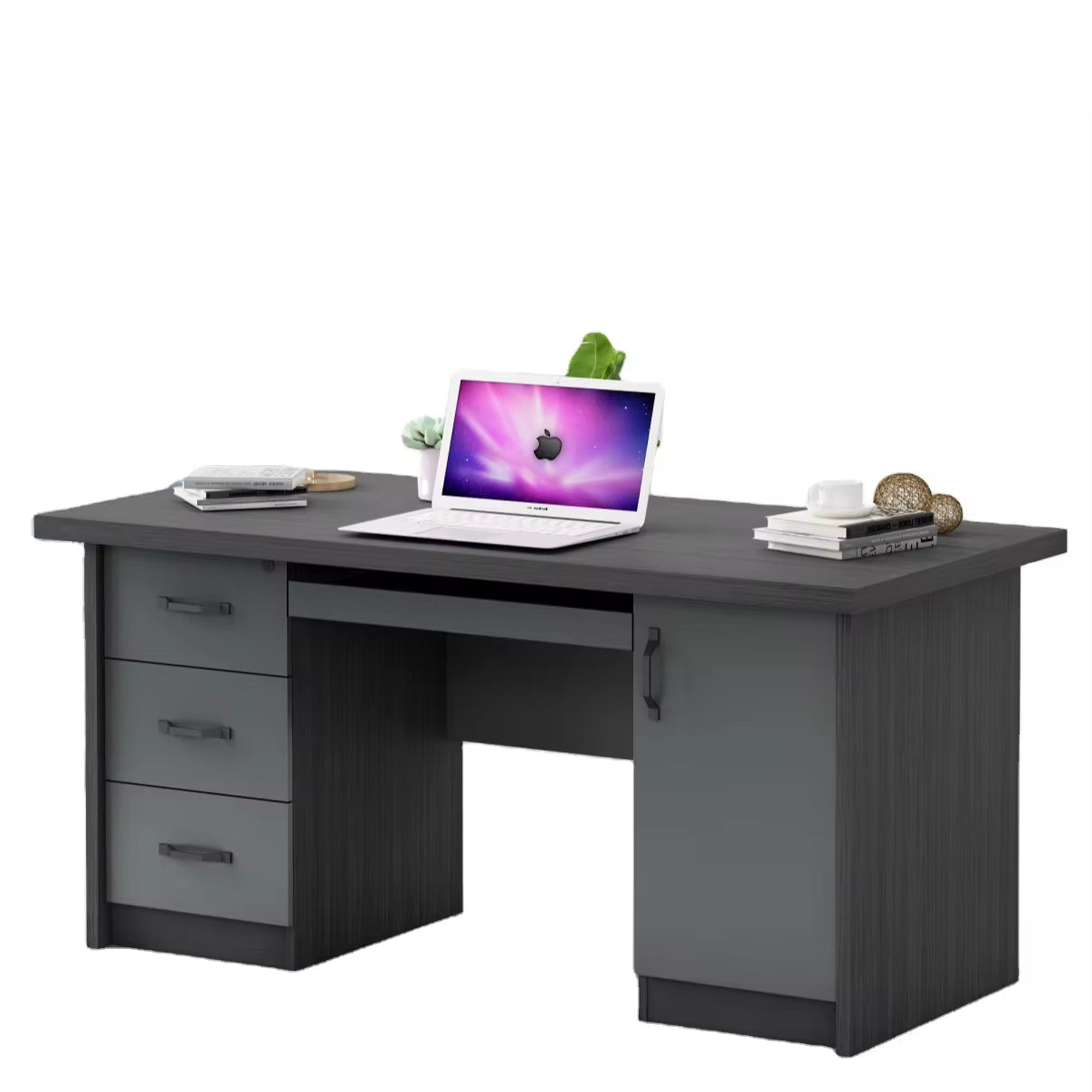 Luxury Series Computer Desk with 3 Drawers - Walnut Grey - Hot Sale!
