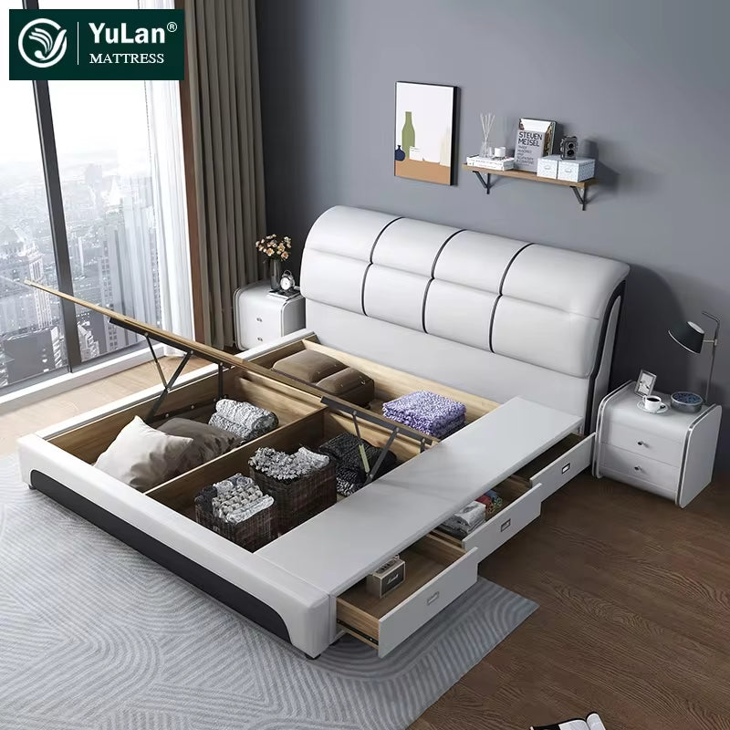 Luxury Italian Bedroom Set with Modern Design and Large Storage - King, Queen, Double Sizes