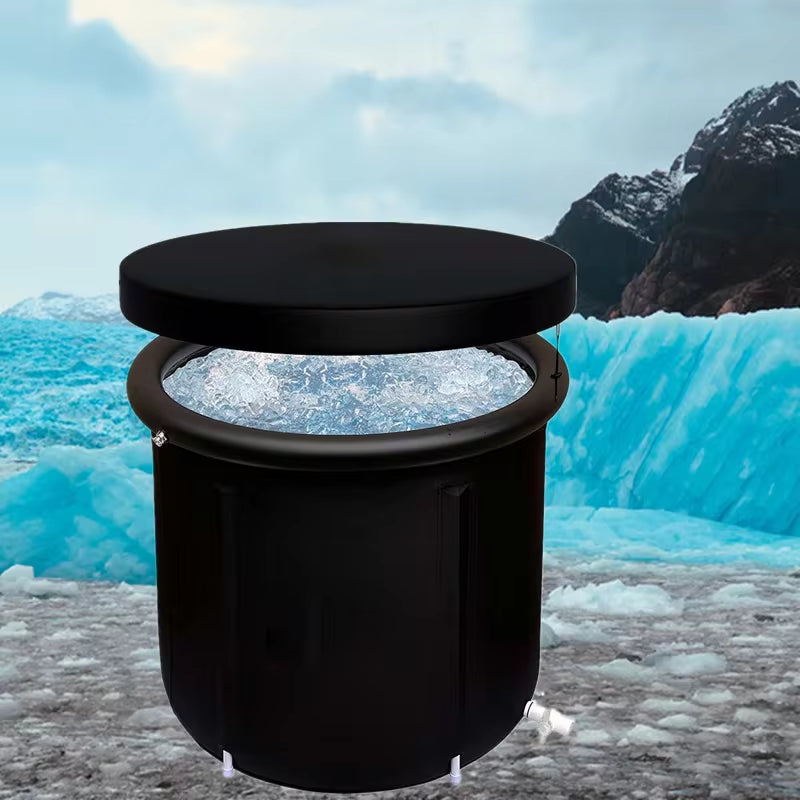 "Premium Handcrafted Glass Fiber Ice Bath Tub - Custom Logo Design"