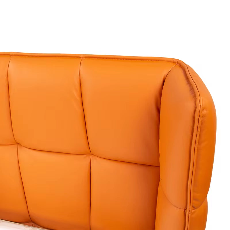 Modern Bedroom Furniture Bedroom Furniture Set Orange Leather King Size Led Beds
