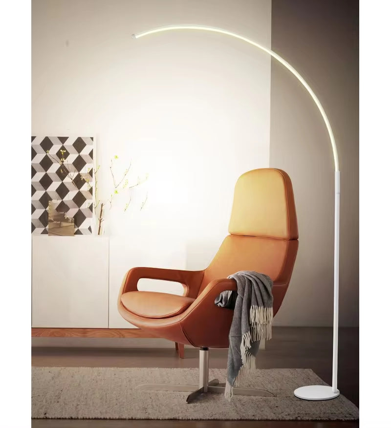 New Floor Lamp Led Simple Modern Living Room Study Personality Eye Protection Vertical Bedside Bedroom Fishing Lamp 2024