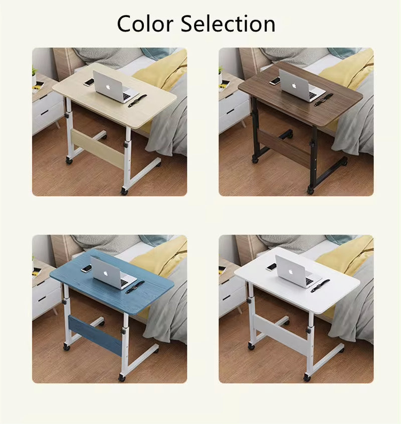 Height Adjustable White Student Study Desk with Mobile Wheels