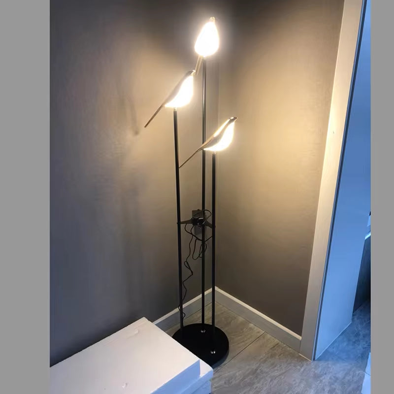 Nordic Ins Style Floor Lamp Bedroom Bedroom Bedside Study Reading Lamp Living Room Eye Protection Led Vertical Stand Table Lamp