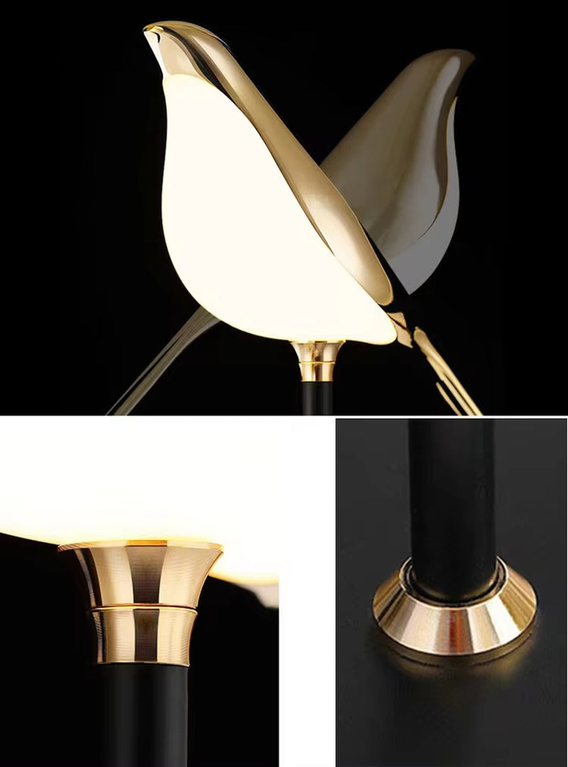 Nordic Ins Style Floor Lamp Bedroom Bedroom Bedside Study Reading Lamp Living Room Eye Protection Led Vertical Stand Table Lamp