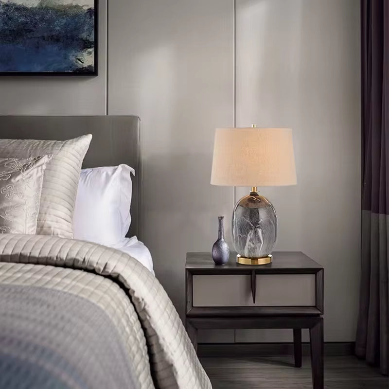 "European Chic White Ceramic Desk Lamp for Home and Hotel Decor"