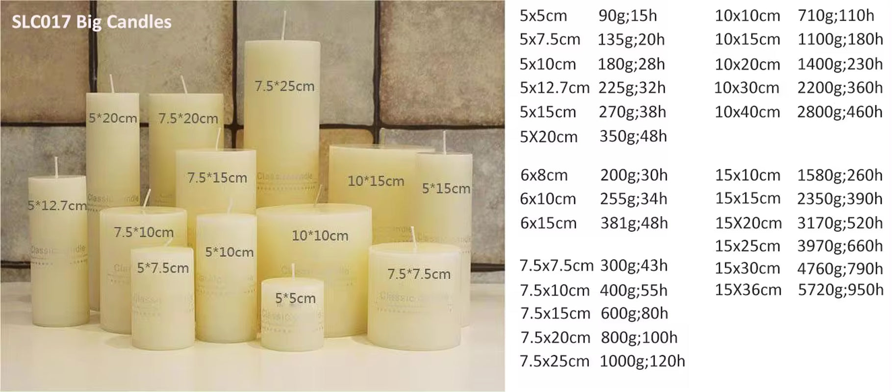 Ivory White Flickering Large Pillar Candles for Tabletop Decor