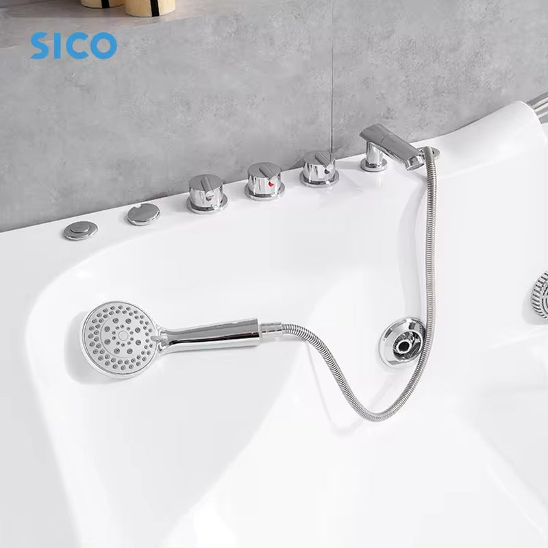 Luxurious European Style Jacuzzi Massage Bathtub with Waterfall and Air Massage - Affordable Acrylic Whirlpool Tub