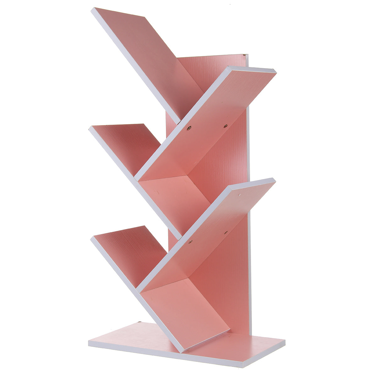 Tree-Shaped Wooden Storage Rack with Multiple Layers for Home and Office