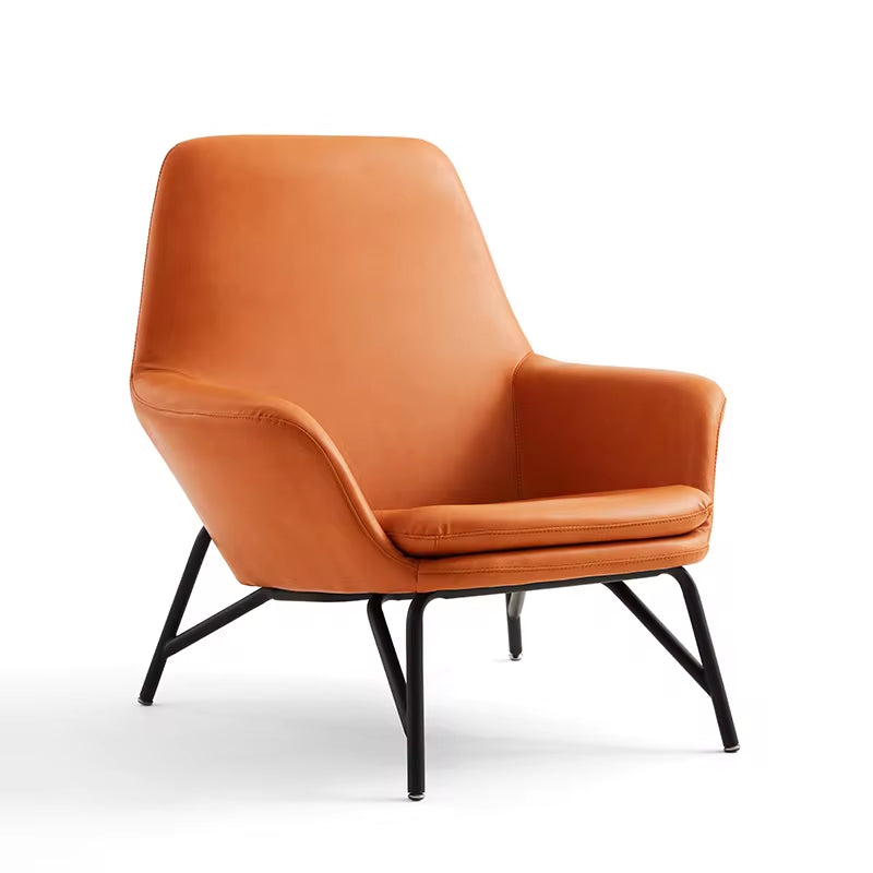 Nordic Luxury Leather Armchair Set with Ottoman