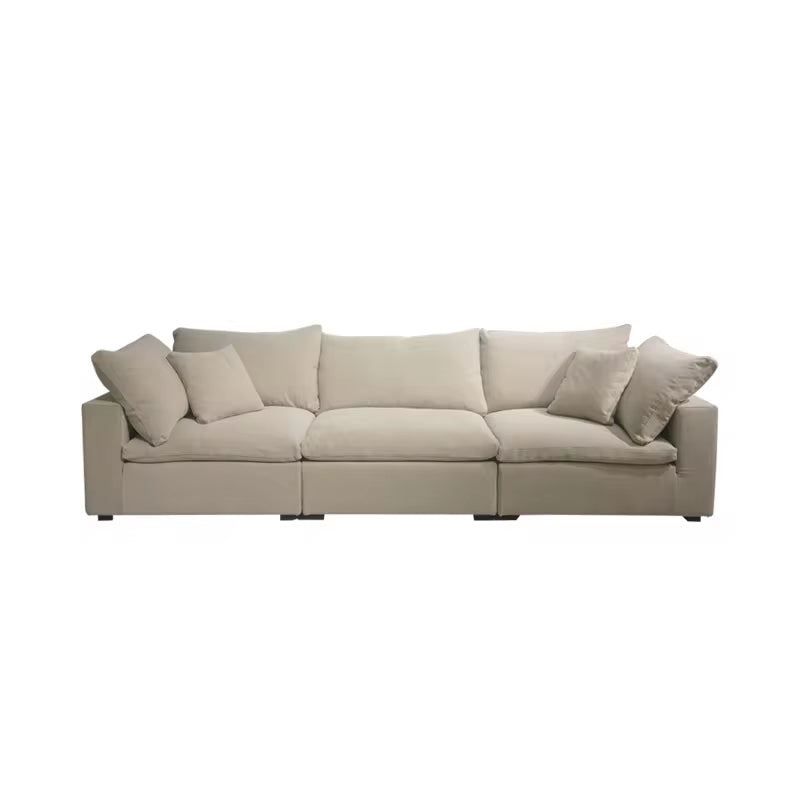 Cream Linen Cloud Modular L-Shaped Sofa: Soft, Durable, Modern Design