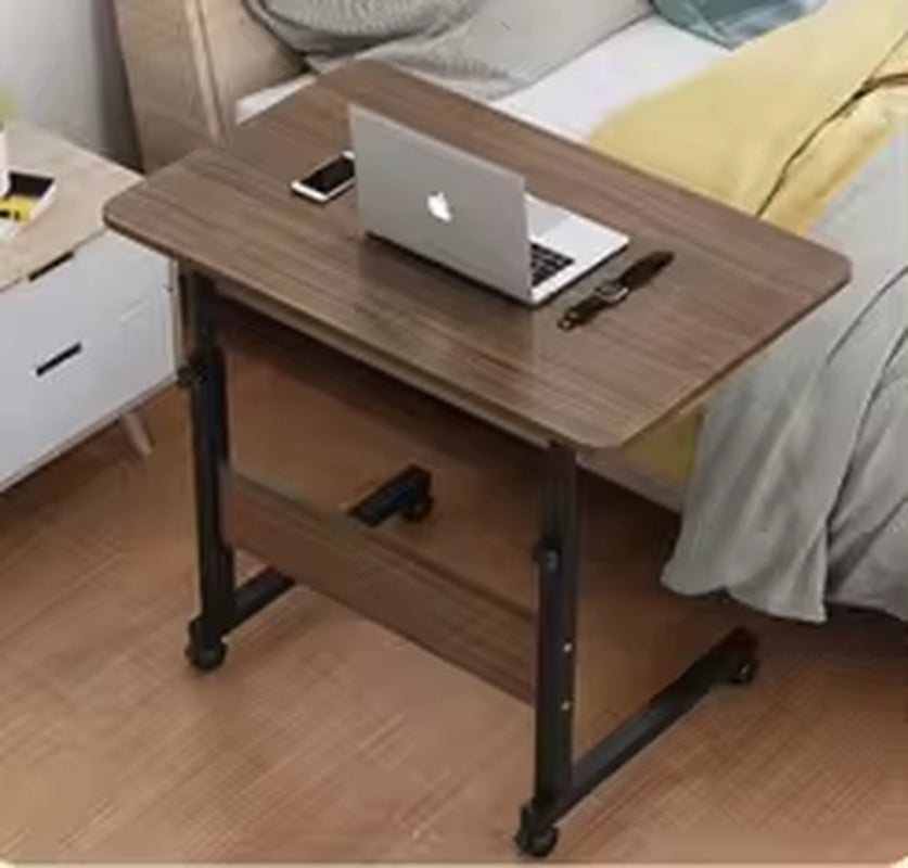 Height Adjustable White Student Study Desk with Mobile Wheels