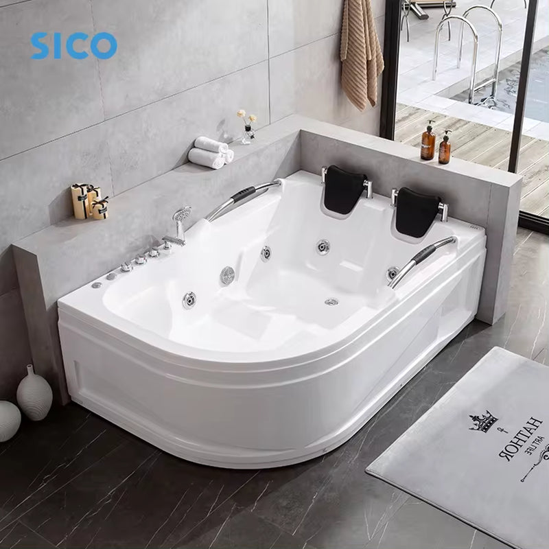 Luxurious European Style Jacuzzi Massage Bathtub with Waterfall and Air Massage - Affordable Acrylic Whirlpool Tub