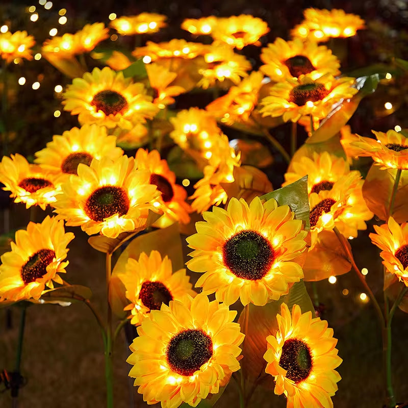 Floor Lamp Solar Flower Lights Sunflower Lights Waterproof Outdoor Garden Decorations