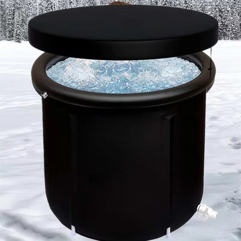 "Premium Handcrafted Glass Fiber Ice Bath Tub - Custom Logo Design"