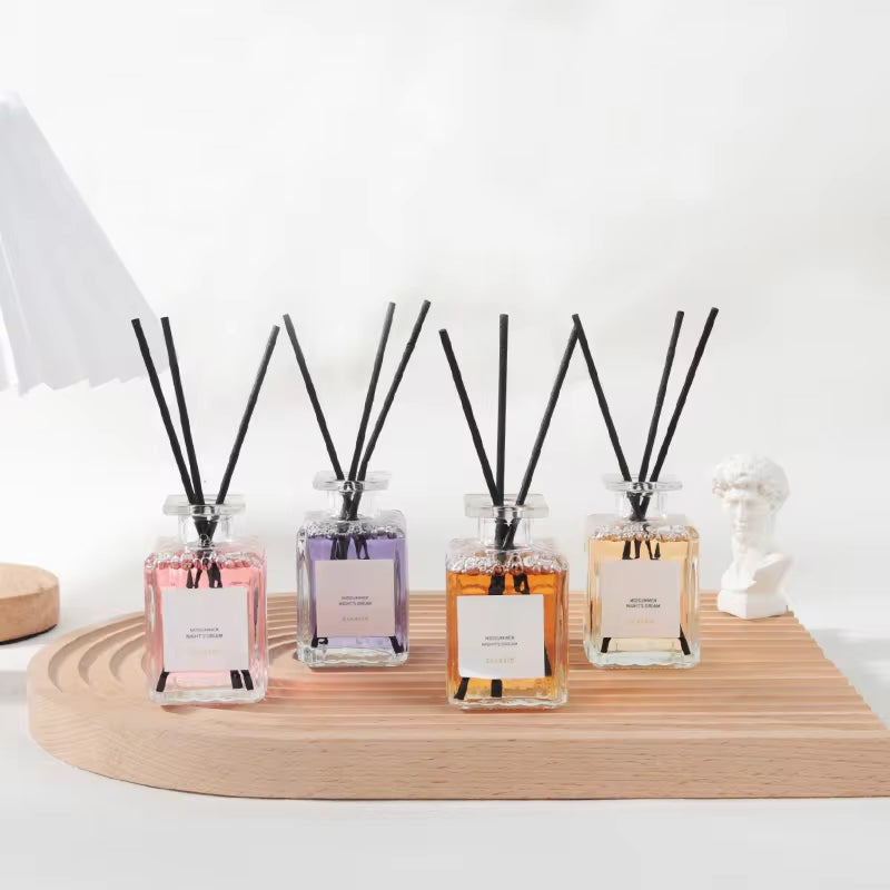 Luxury Aroma Reed Diffuser Set for Home - Custom Glass Bottle Perfume & Essential Oil Fragrance